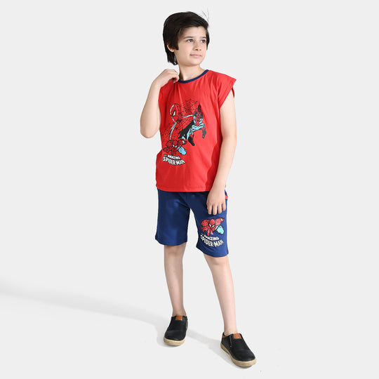 Boys Jersey/Terry 2 Piece Suit Spiderman-Red/Blue