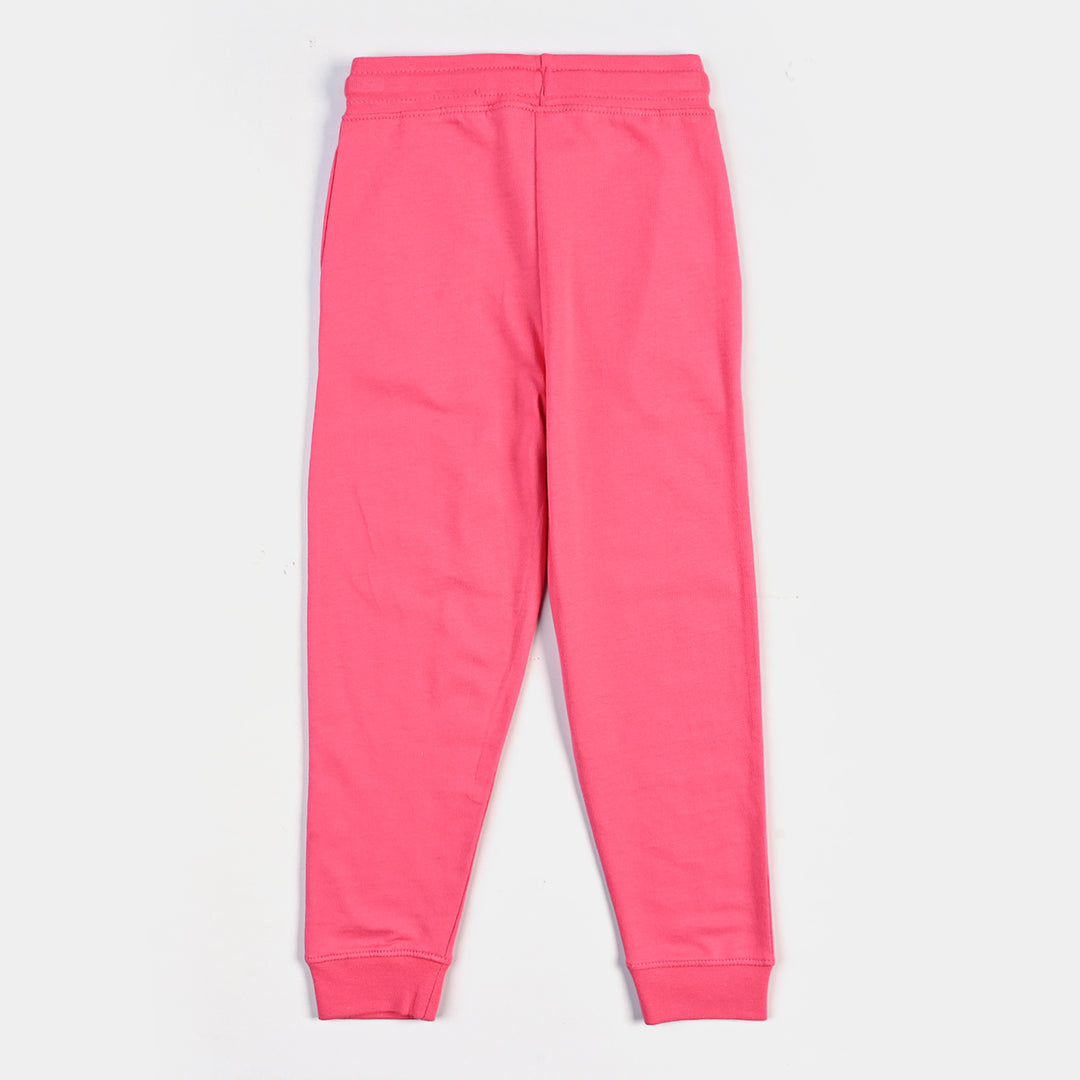 Girls Jersey/Terry 2 Piece Suit Believe Everyday-Hot Pink