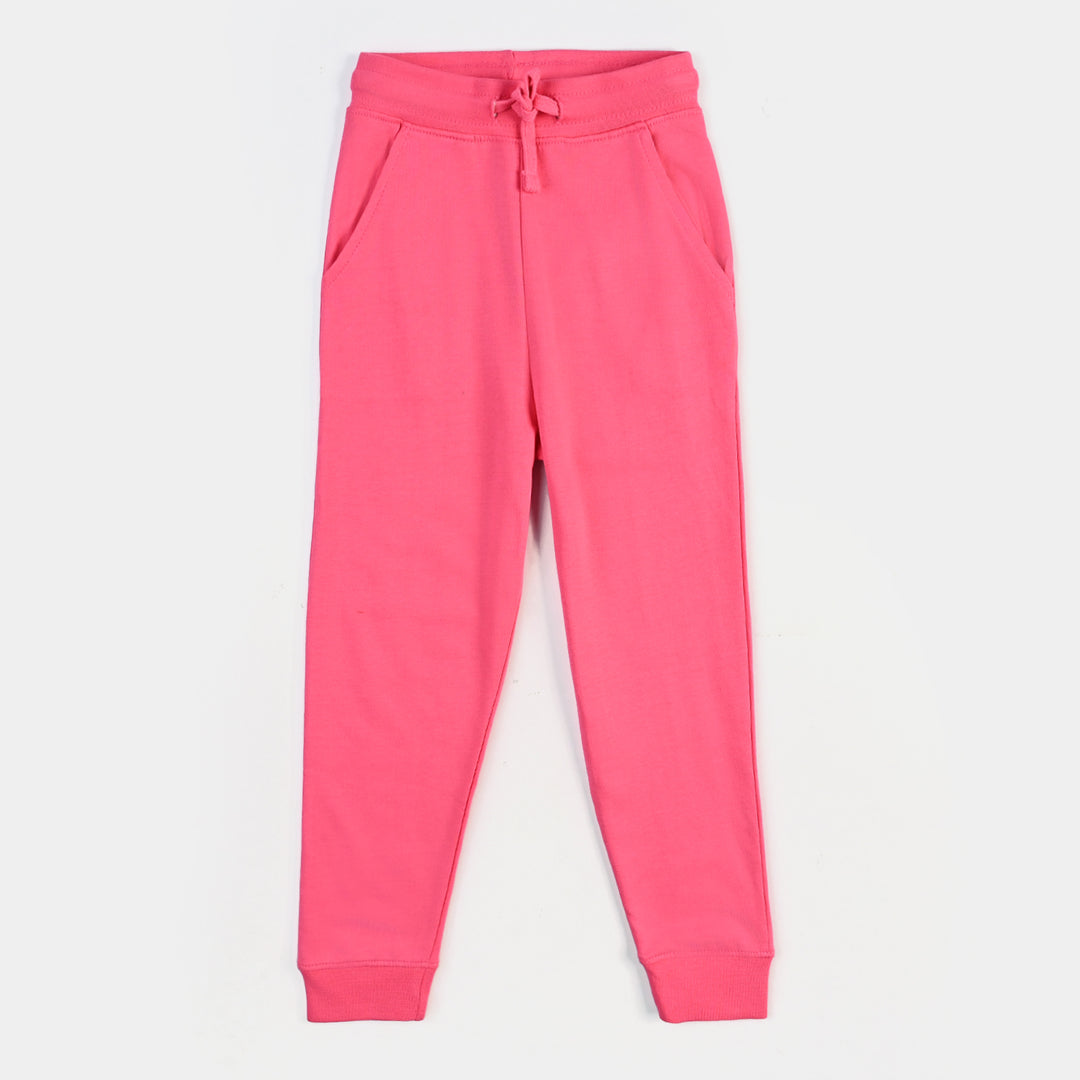 Girls Jersey/Terry 2 Piece Suit Believe Everyday-Hot Pink