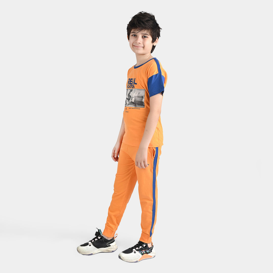 Boys Jersey/Terry 2 Piece Suit Real Skater-Orange/Blue