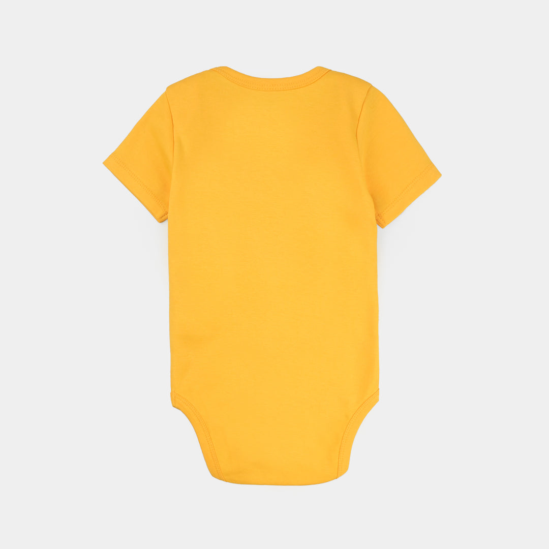 Infant Unisex Cotton Interlock Romper-Yellow