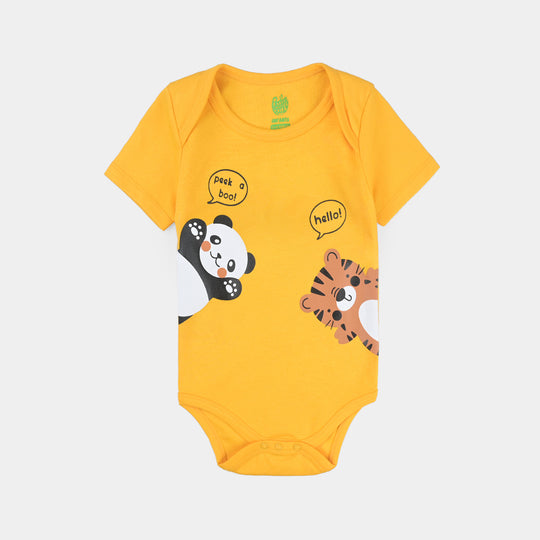 Infant Unisex Cotton Interlock Romper-Citrus