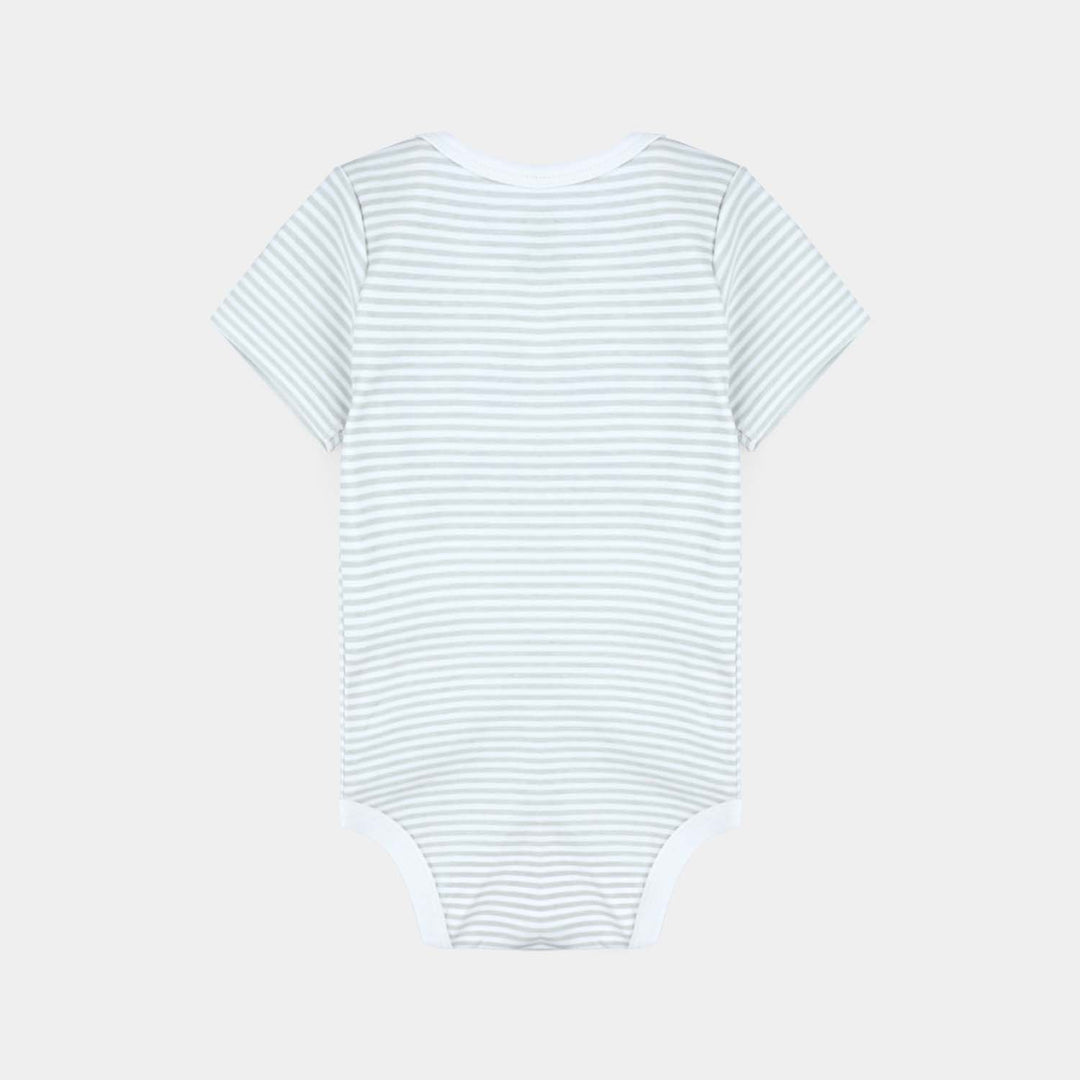 Infant Unisex Cotton Interlock Romper Daddy Buddy-White