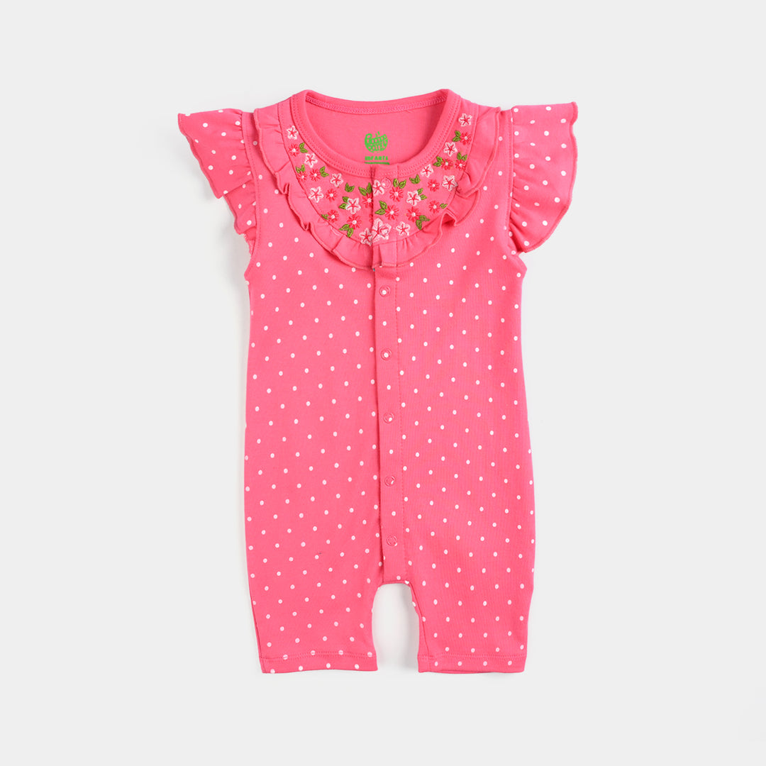 Infant Girls Cotton Interlock Romper Paradise
