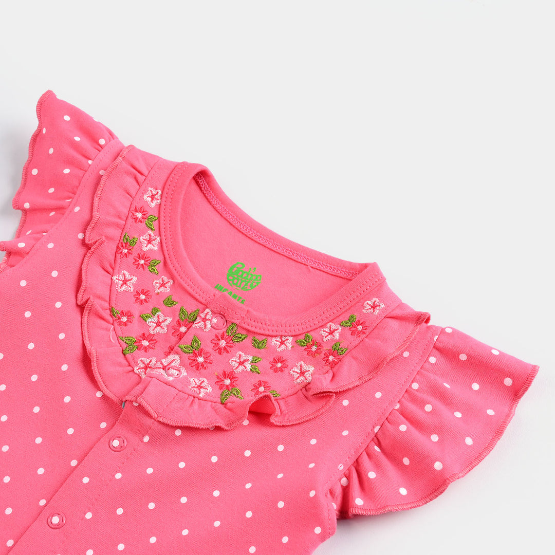 Infant Girls Cotton Interlock Romper Paradise