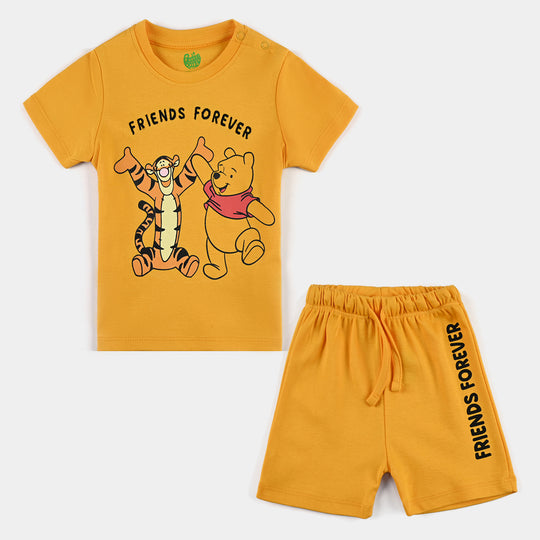 Infant Boys Cotton Interlock Suit Friends Forever-Citrus