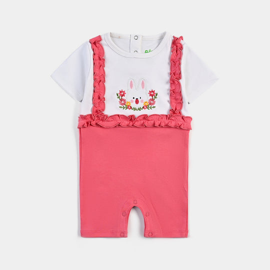 Infant Girls Cotton Interlock Romper Bunny