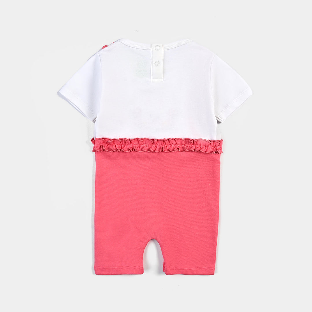 Infant Girls Cotton Interlock Romper Bunny