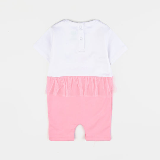 Infant Girls Cotton Interlock Romper My Little Friends-Candy.Pink