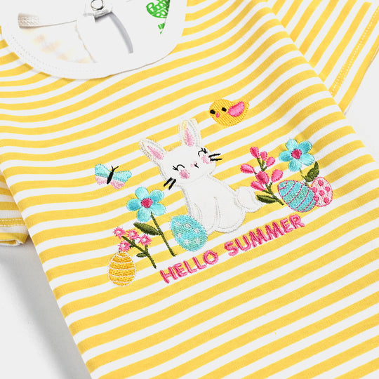 Infant Girls Cotton Interlock Suit Hello Summer