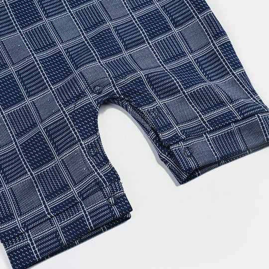 Infant Boys Cotton Interlock ROMPER JAQUARD TIE STYLE
