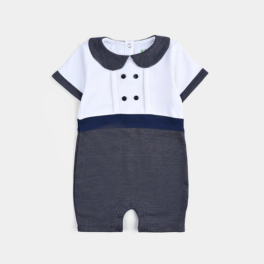 Infant Boys Cotton Interlock Romper PLEATS STYLE