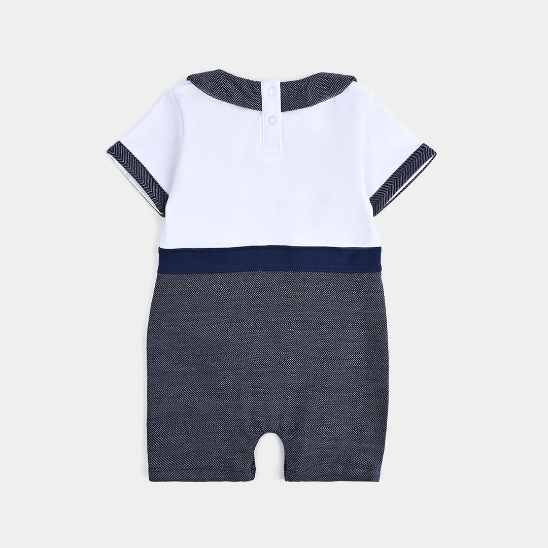 Infant Boys Cotton Interlock Romper PLEATS STYLE