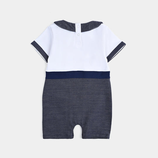 Infant Boys Cotton Interlock Romper PLEATS STYLE
