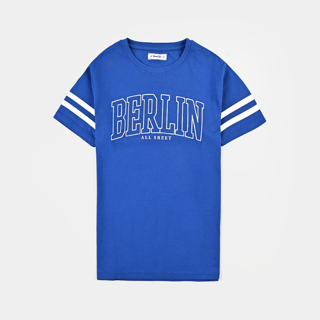 Teens Boys Jersey/Terry T-Shirt-Berlin-C.Blue