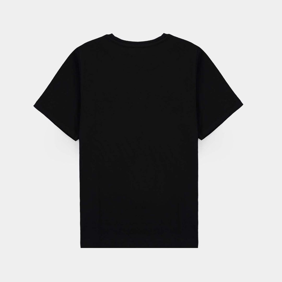 Teens Boys Cotton Jersey T-Shirt City-BLACK