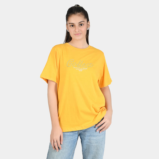 Teen Girls Cotton Jersey Tee-Collect-Citrus