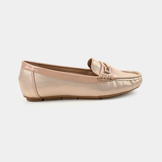 Teens Girls Loafers OS-07-Golden