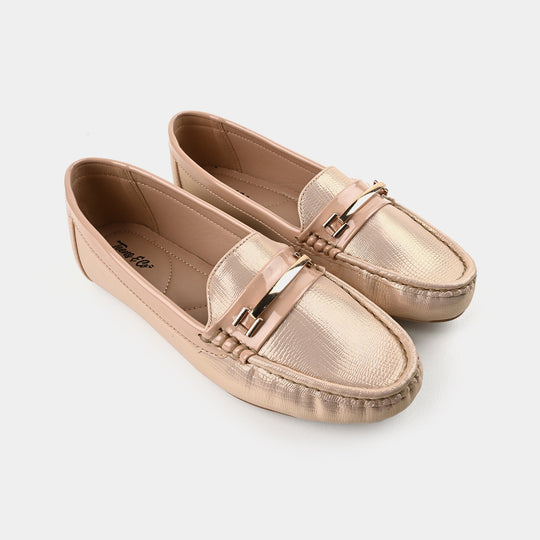 Teens Girls Loafers OS-07-Golden