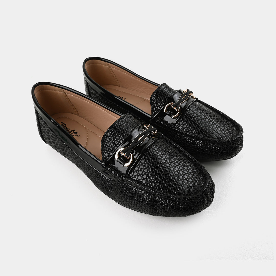 Teens Girls Loafers OS-08-BLACK