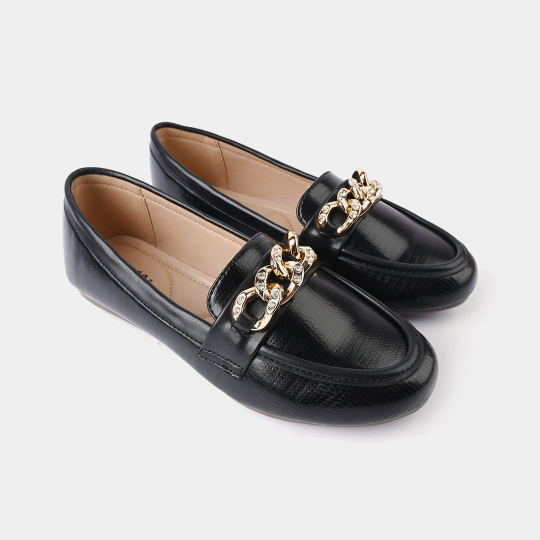 Teens Girls Loafers OS-09-BLACK