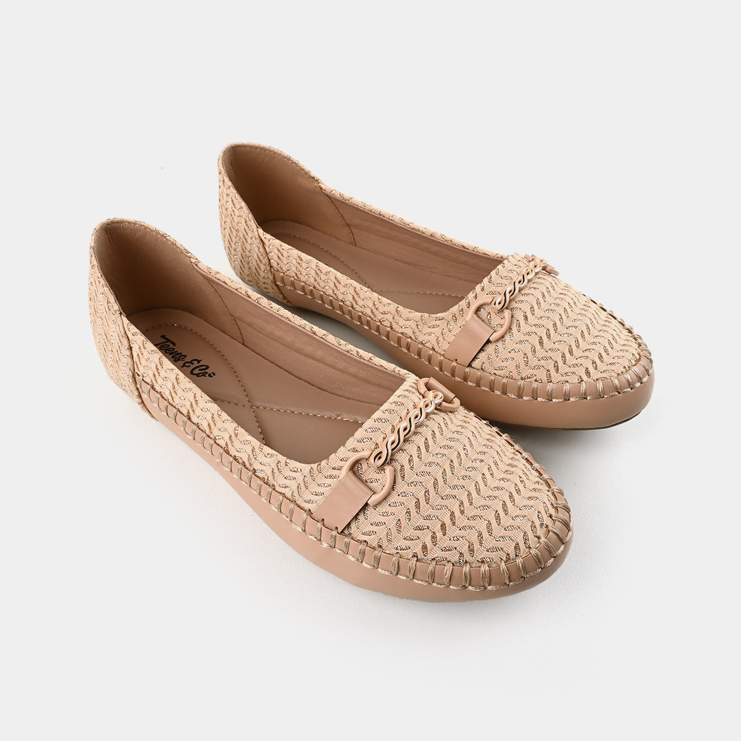 Teens Girls Loafers OS-10-BEIGE