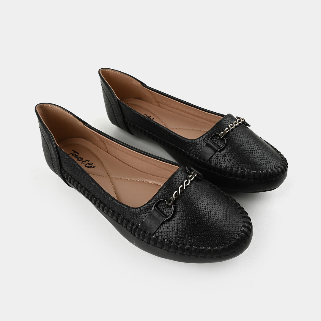 Teens Girls Loafers OS-10-BLACK