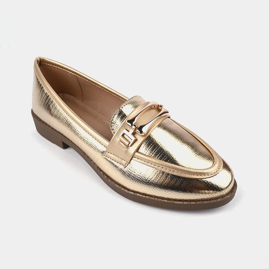 Teens Girls Loafers OS-12-Golden