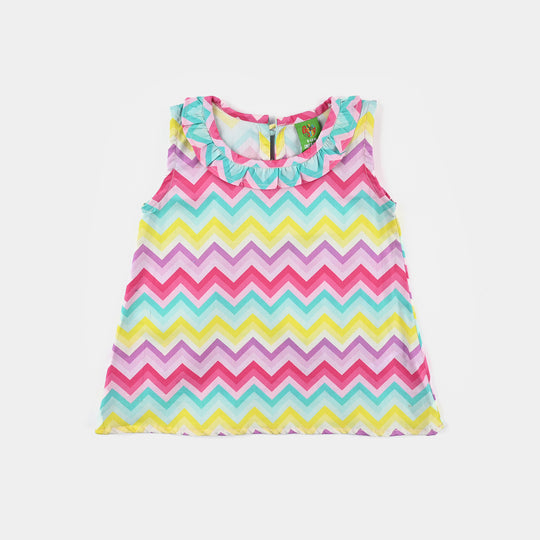 Infant Girls Cotton Poplin Casual Top Color Rush-Multi