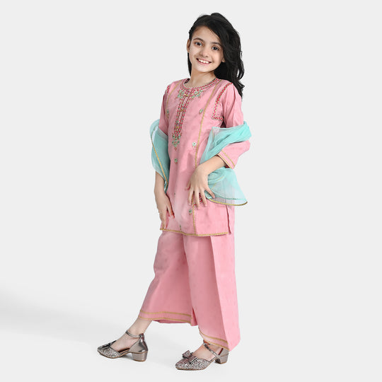 Girls Cotton 3Pcs Suit Nayaab-Pink