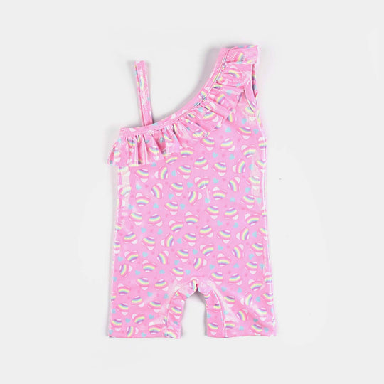 Girls Micro Fiber Jumper Suit FLOUNCE PINK HEART-Pink