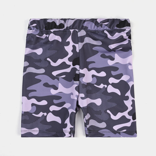 Boys Microfiber Jersey Swim Shorts Grey Camo-GREY