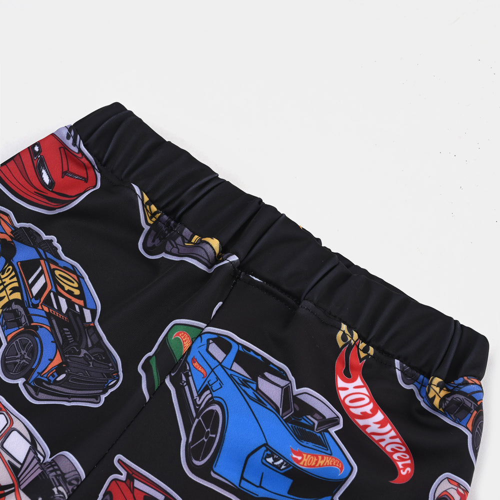 Boys Microfiber Jersey Swim Short Cars - BLACK