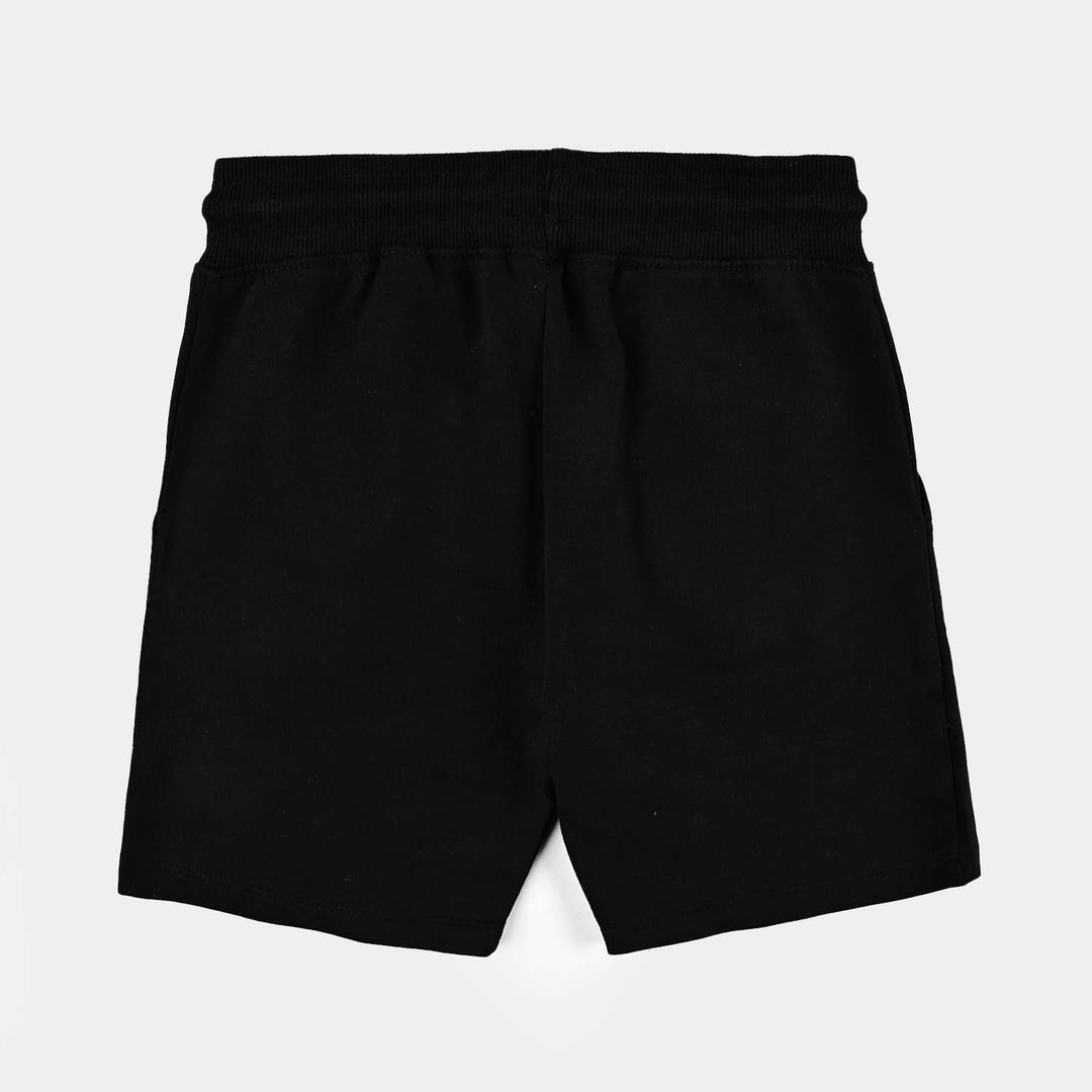 Boys Jersey/Terry Short-Jet Black