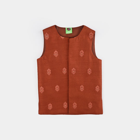 Infant Boys Poly Viscose Waistcoat -Rust