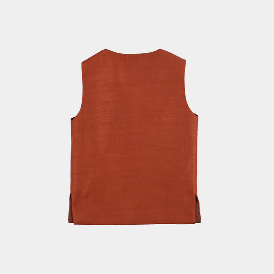 Infant Boys Poly Viscose Waistcoat -Rust