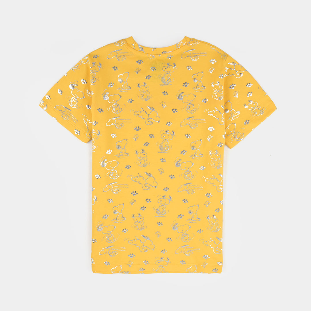 Girls Lycra Jersey T-Shirt H/S-Yellow