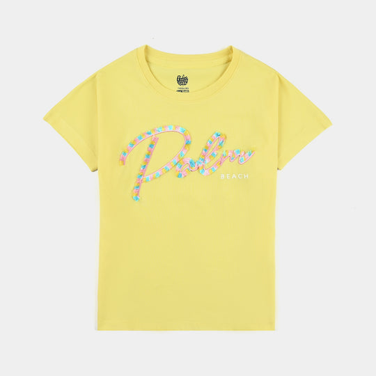 Girls Jersey/Terry T-Shirt H/S Palm Beach