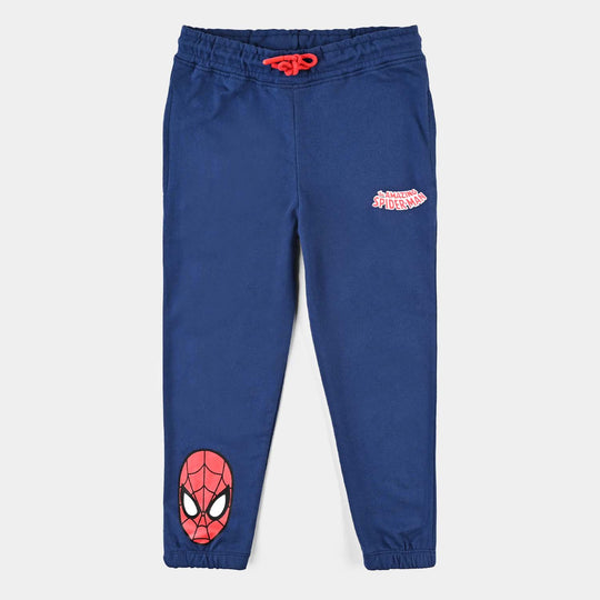 Boys Cotton Terry Pyjama-Navy Blue