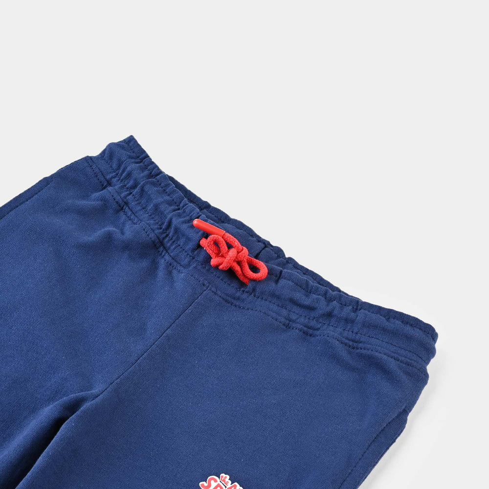 Boys Cotton Terry Pyjama-Navy Blue