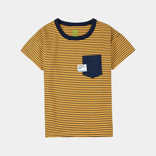 Boys Cotton Jersey T-Shirt H/S Start Now-Mustard