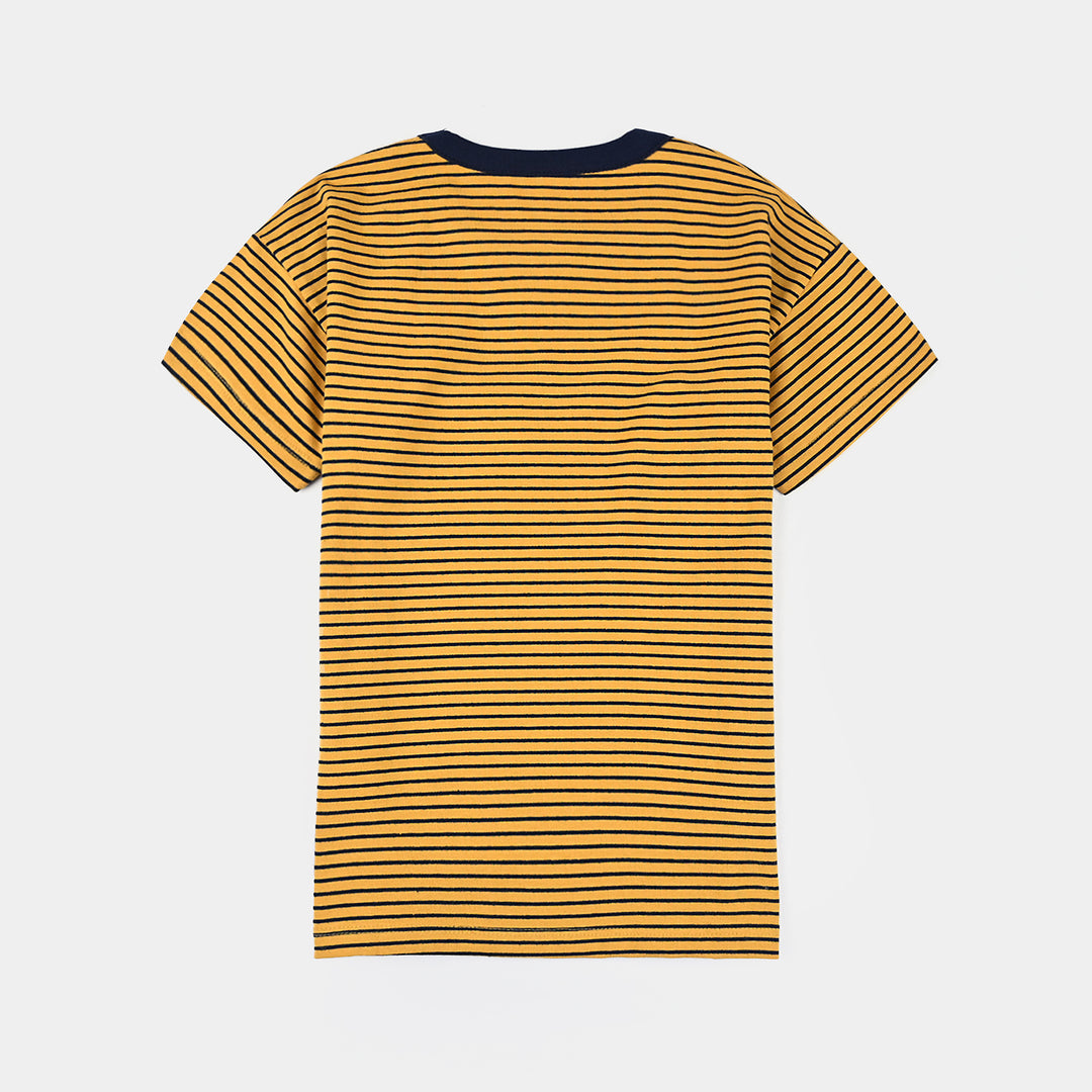 Boys Cotton Jersey T-Shirt H/S Start Now-Mustard