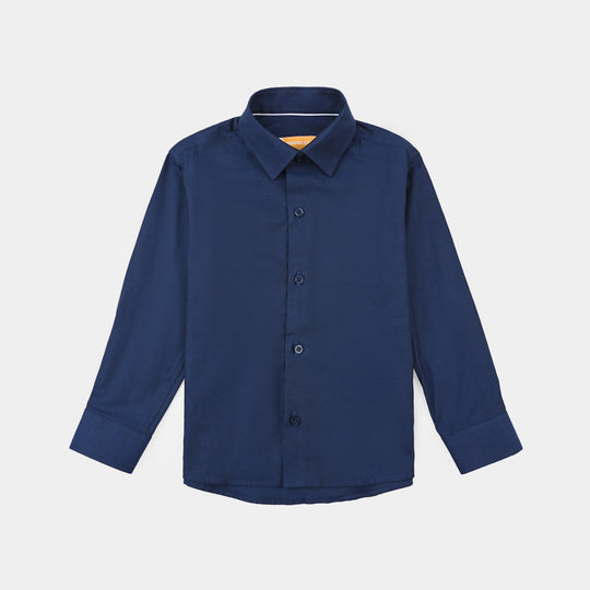 Boys Oxford Formal Shirt-D/Blue