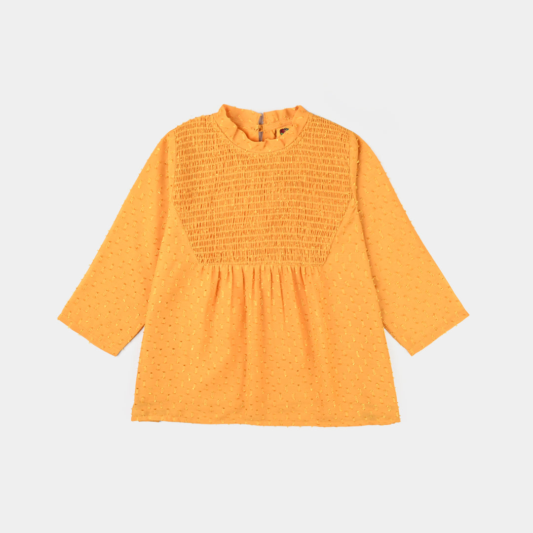 Girls Poly Cotton Casual Top-Citrus