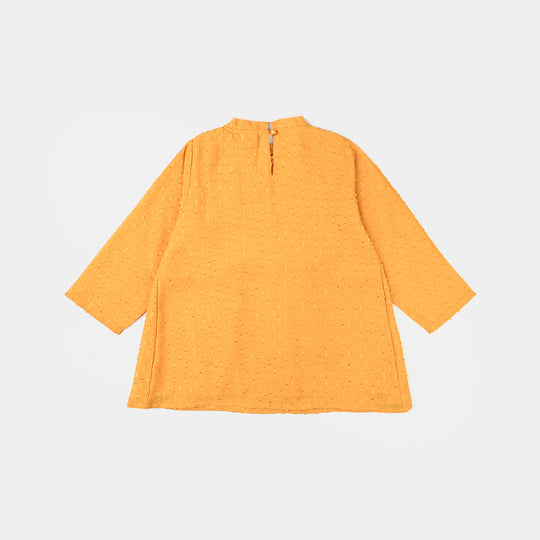 Girls Poly Cotton Casual Top-Citrus