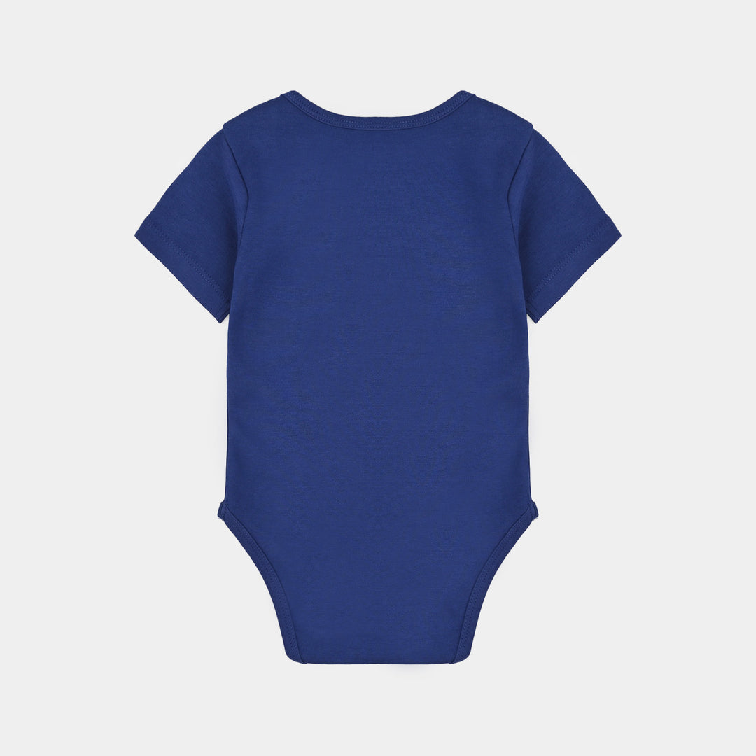 Infant Unisex Cotton Interlock Romper Eid Mubarak-Sailor.Blue