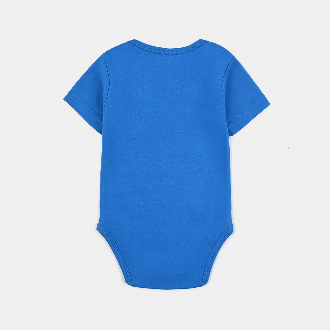 Infant Unisex Cotton Interlock Romper Dada And Dadi-Blue