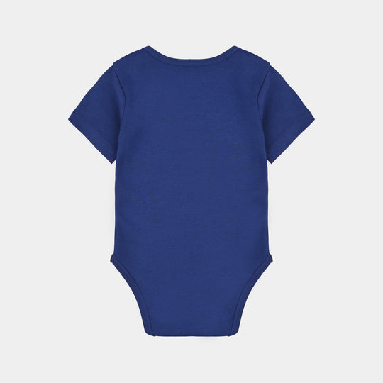 Infant Unisex Cotton Interlock Romper Mommy And Daddy-Sailor.Blue