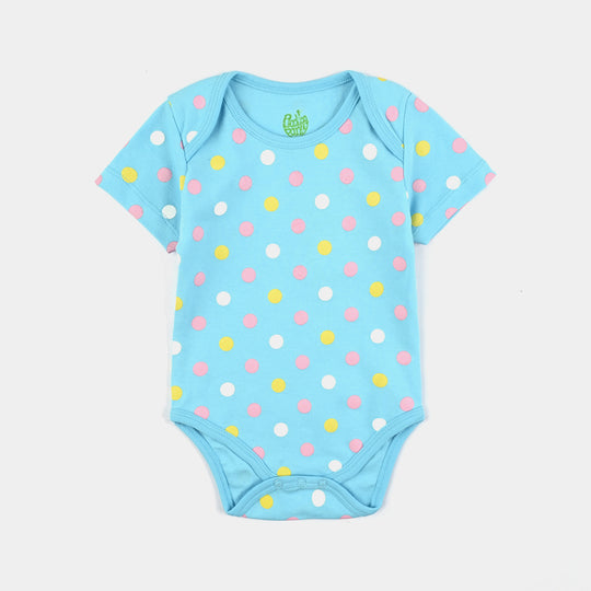 Infant Unisex Cotton Interlock Romper Polka Dots