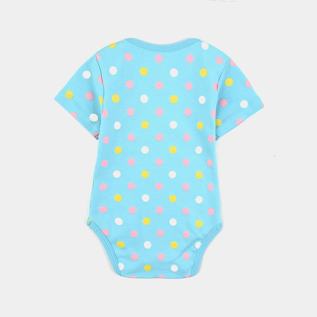 Infant Unisex Cotton Interlock Romper Polka Dots